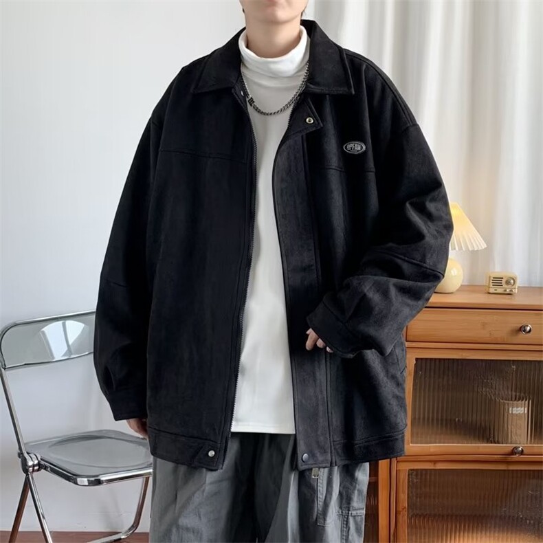美式麂皮绒外套男生秋冬时尚小香风复古款衣服CJ69P68,男装夹克,星座1116-2