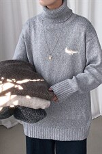 ！冬季加厚高领毛衣男百搭印花针织衫学生长袖打底衫GM601P55，男装针织衫/毛衣，电商B220