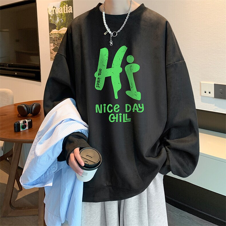 麂皮绒卫衣男大码重磅长袖t恤男JW81418-P35,男装T恤,电商A040