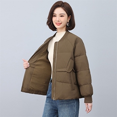5601-2024年冬季白鸭绒短款休闲棒球服羽绒服，女装羽绒服，文熹诺
