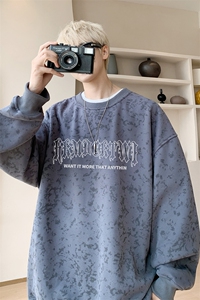 已注册/华棉内景秋冬日系复古宽松圆领卫衣男WY00730/P35加绒P45图片
