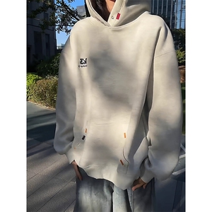 美式重磅彩虹刺绣连帽卫衣男秋冬设计感高级慵懒风外套WLW077-P46图片