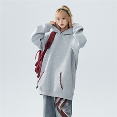 P68WY717420克高品质含59%棉新款连帽花边宽松时尚男女情侣卫衣，男装卫衣，电商A170