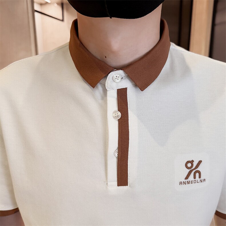 2025夏季短袖T恤翻领刺绣新款Polo衫22535-P50,男装Polo衫,电商D342