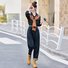 欧洲站时髦流行深色牛仔连体裤潮2025春新款女休闲减龄显瘦连衣裤,女装连体裤,瑶迪,浙宝-网红风 欧洲站时髦流行深色牛仔连体裤潮2025春新款女休闲减龄显瘦连衣裤,女装连体裤,瑶迪,浙宝-网红风