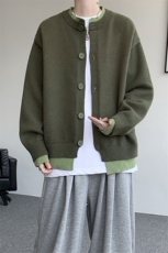 假两件高级感叠穿毛衣男美式针织开衫外套男MY1232-P78，男装针织衫/毛衣，电商D206-1