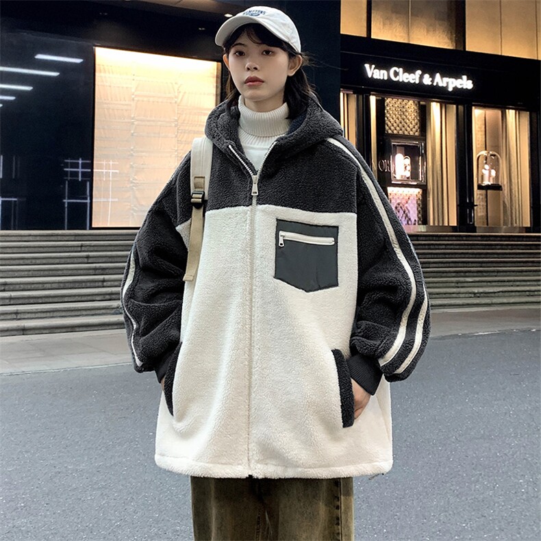 2024冬上新加绒加厚宽松棉衣羊羔绒连帽外套男女991-P110控价158,男装棉衣,电商A441-1