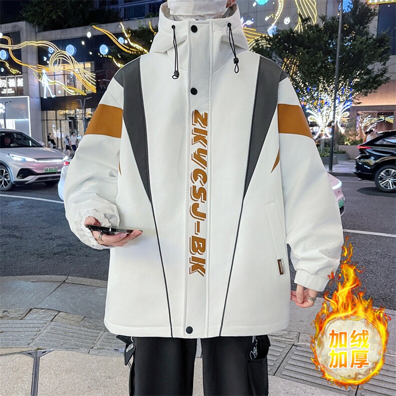 港风冬季男士加绒加厚夹克男时尚连帽棉衣男外套MY1685-P73,男装夹克,星座310B