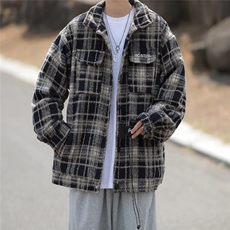 格子夹克男女韩版潮流痞子帅气2023秋冬新款ins宽松外套W5024-P57，男装夹克，星座412-3