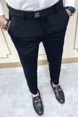 春季西裤男修身直筒高级感商务休闲裤男士裤长裤6180九分618—P55，男装西裤，电商B368