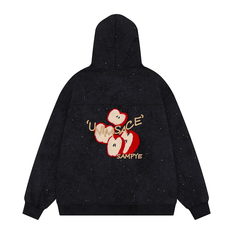 满天星烫钻植绒字母刺绣宽松连帽开衫卫衣外套1015-WY353-P115,女装短外套,四季星座1015
