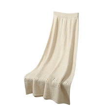 2025年秋季新款七针双股镂空A字裙百搭时尚通勤，女装半身裙，江杉羊绒