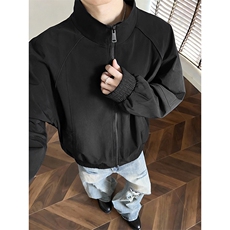 高品质春装新款老钱风美式高街解构立领棒球服飞行夹克休闲外套潮，男装夹克，电商A443