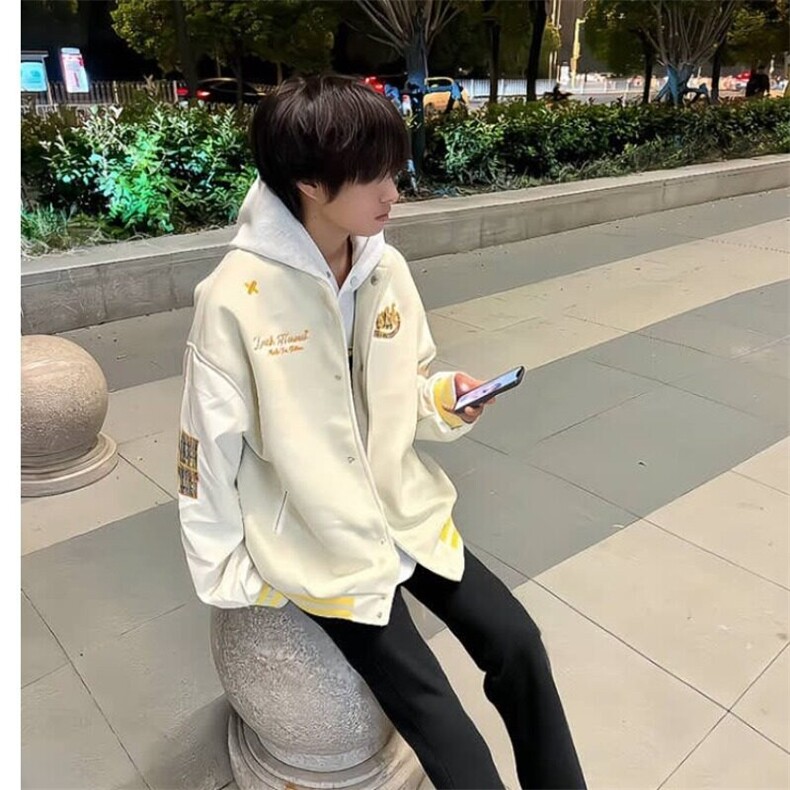 【现货】DM400-P65拼接毛呢夹克衫棒球服领秋冬宽松棒球领常规款,男装夹克,星座603-2