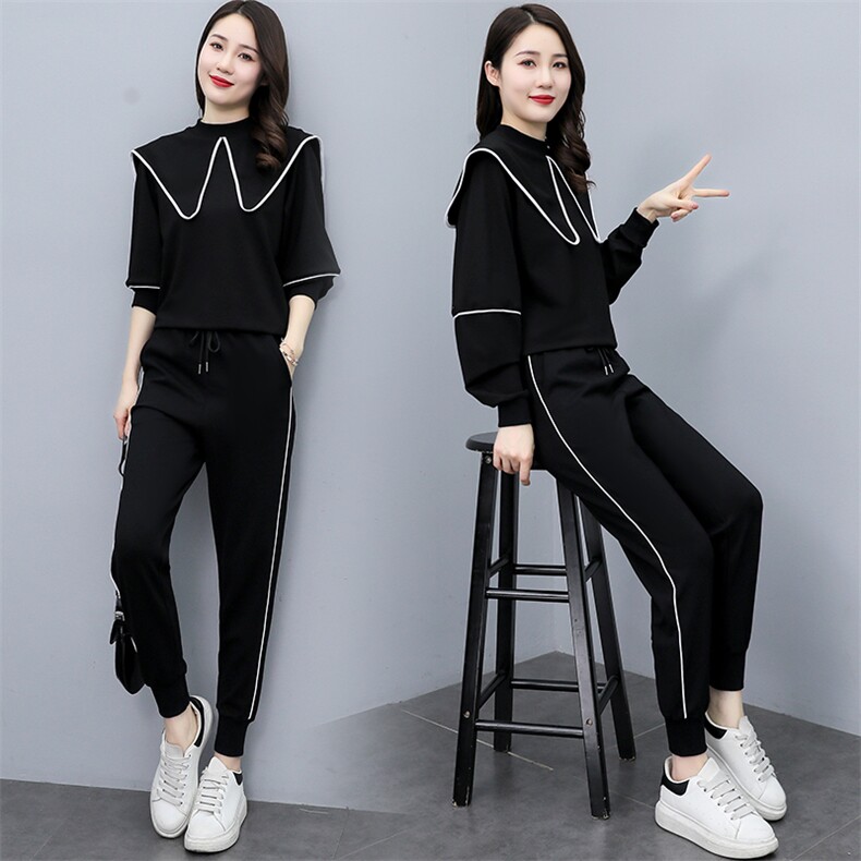 运动套装女春2022新款流行宽松显瘦时尚炸街气质卫衣休闲两件套，女装套装/套裙，曼娅璐