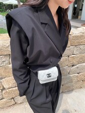 黑西装套装，女装西装，HE