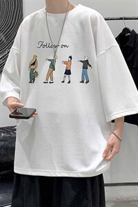 Q11043-P30 春夏季七分袖t恤男大码五分袖男短袖中袖   大皂风图片