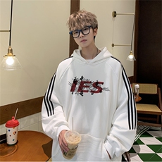 美式三杠条纹复连帽卫衣秋冬男女宽松长袖SWY2477-P55控8850棉，男装卫衣，电商B370