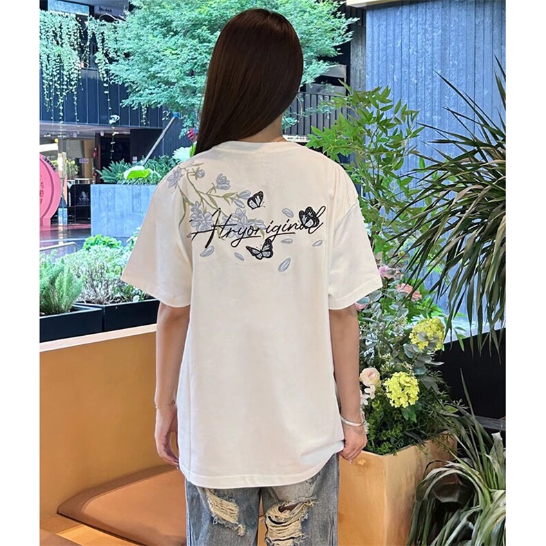 万针全刺绣解构设计260克重磅双纱纯棉高品质美式高街短袖T恤特35,男装T恤,电商A486