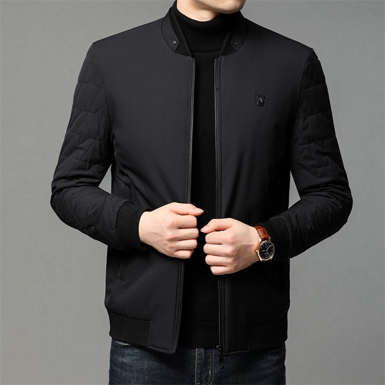 冬季新款中年男士商务休闲棉服立领保暖加厚爸爸装棉衣外套上衣,男装棉衣,电商B212（原钱塘6029）