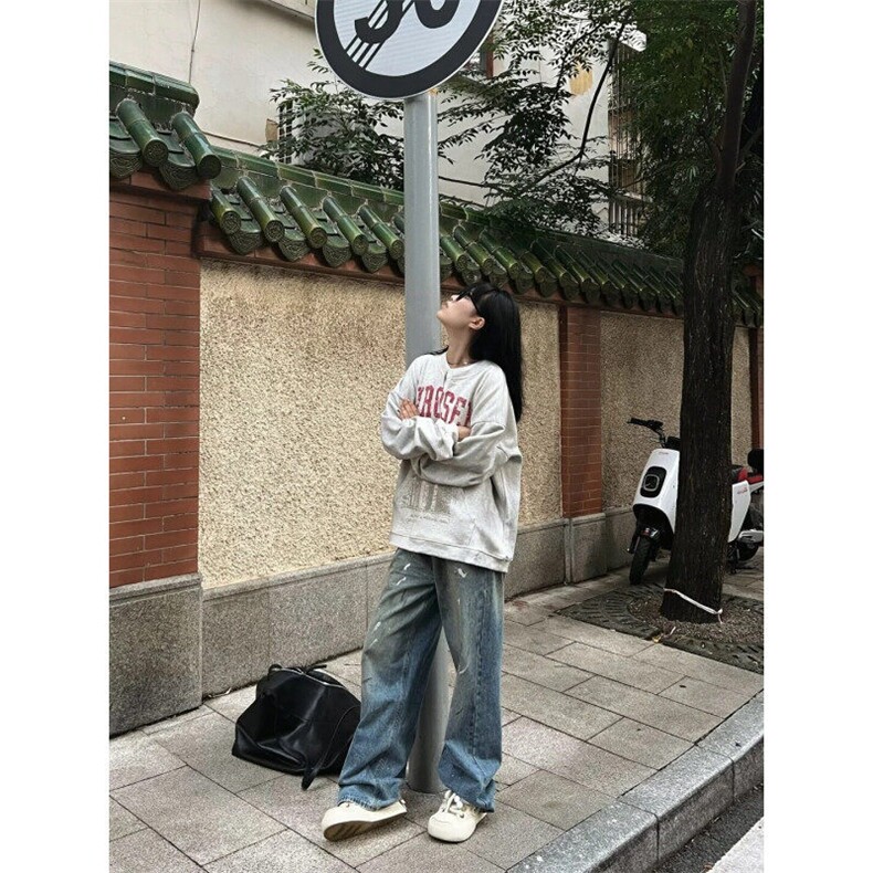 WY7062LL-特P46cleanfit领口假两件做旧卫衣男春秋打底上衣,男装卫衣,星座1007（原301D）