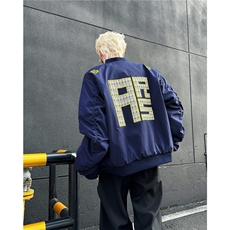 美式字母刺绣飞行员棒球服vintage夹克宽松情侣外套W6308-P77，男装夹克，星座412-2