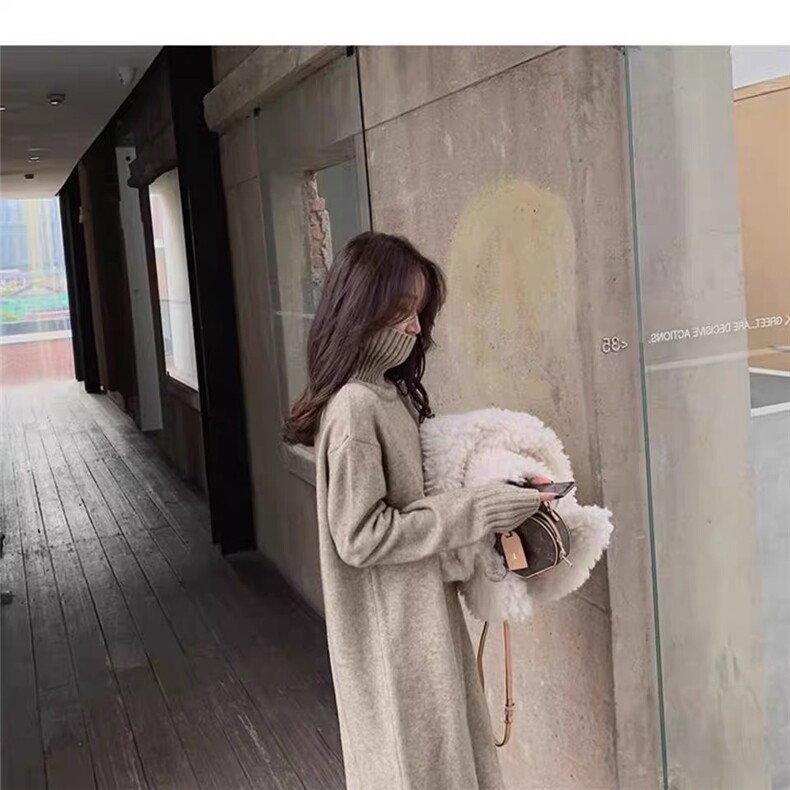2025百搭时尚加长针织长裙减龄显瘦,女装连衣裙,思途羊绒