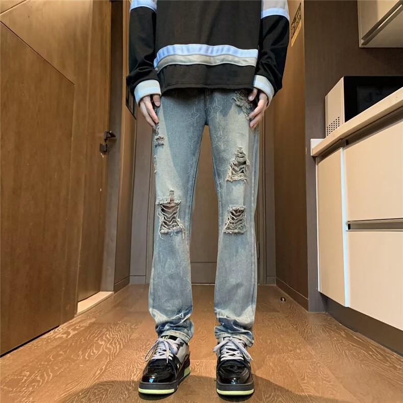 美式牛仔裤男款秋季长裤潮B9054P45,男装牛仔裤,星座1116-2