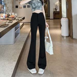 新款2025新款高腰西装喇叭裤女显瘦花苞裤收腰垂感休闲马蹄裤图片