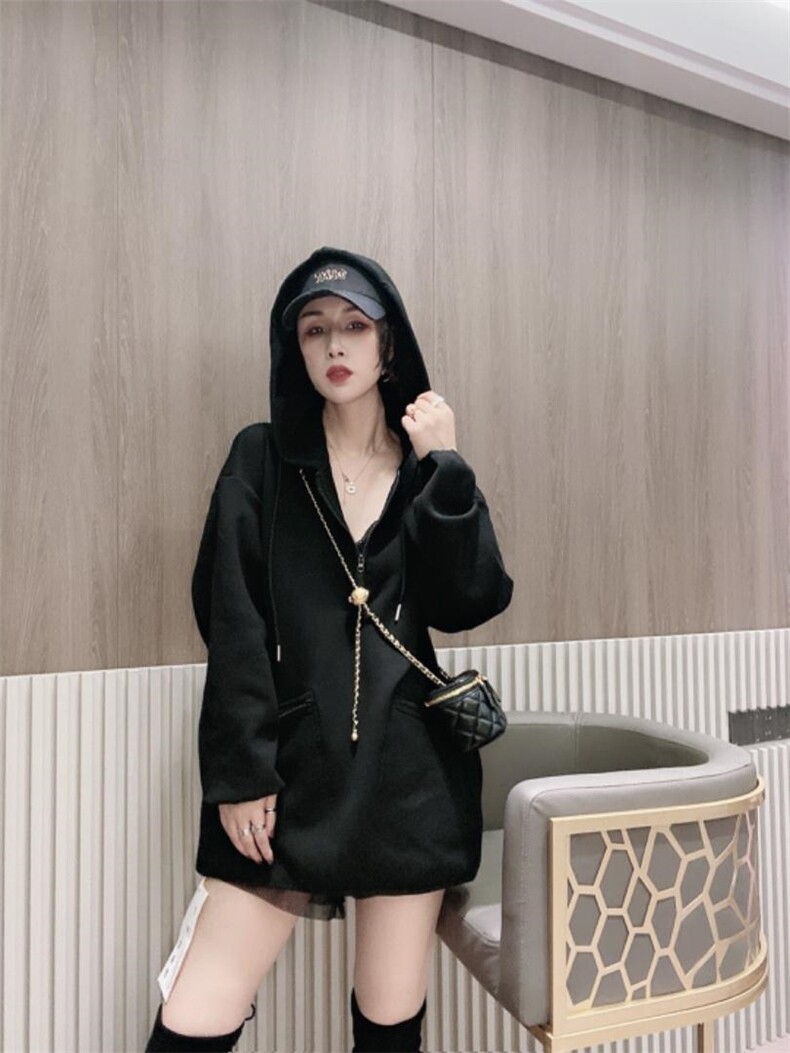 帽子空气卫衣ＭＬ，女装卫衣/绒衫，可纳奇