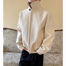 秋冬痞帅短款毛呢大衣夹克美式正肩呢子外套男XZ514-2-6234-P88，男装毛呢大衣，星座514-2(原B239)