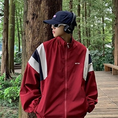 日系复古拼色冲锋衣男秋季户外休闲防风外套潮牌宽松F37-P55，女装短外套，星座1109-3