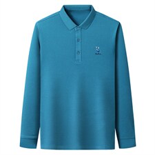 LB802男式2023秋季新款长袖全棉T恤男韩版商务休闲男装体恤P58,男装T恤,电商B360