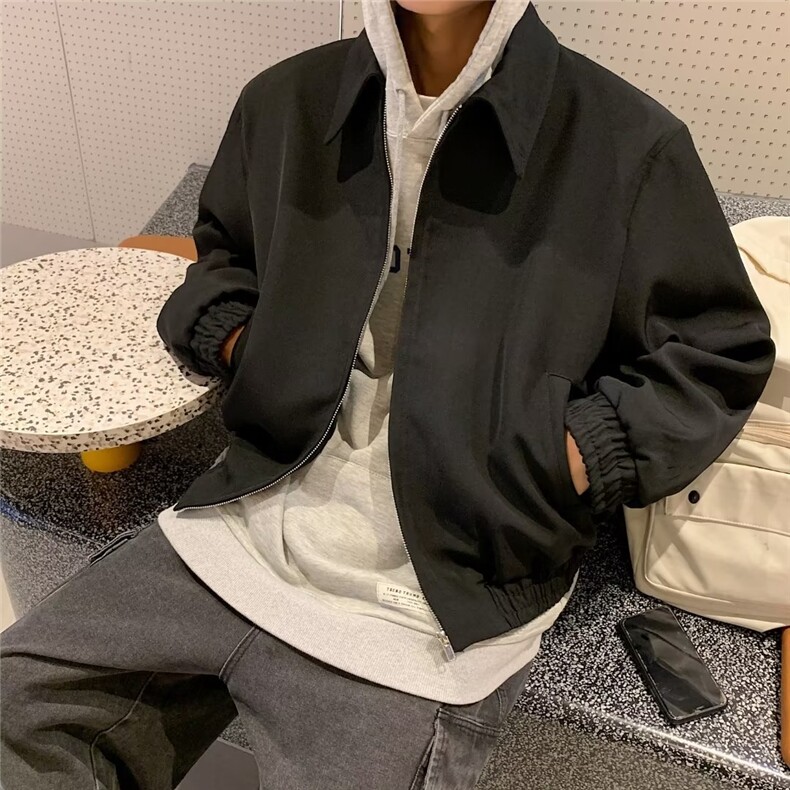 新款春季美式复古军绿色外套男女ins潮牌设计感翻领夹克JK21-P58,男装夹克,星座1109-3
