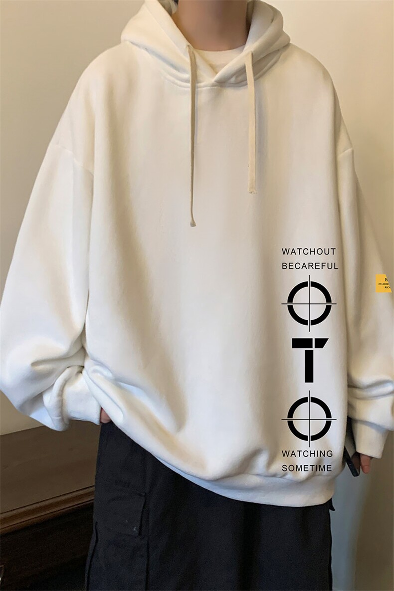 纯棉连帽卫衣男大码运动帽衫宽松薄WY2114-P35加绒款-P40,男装卫衣,电商A040
