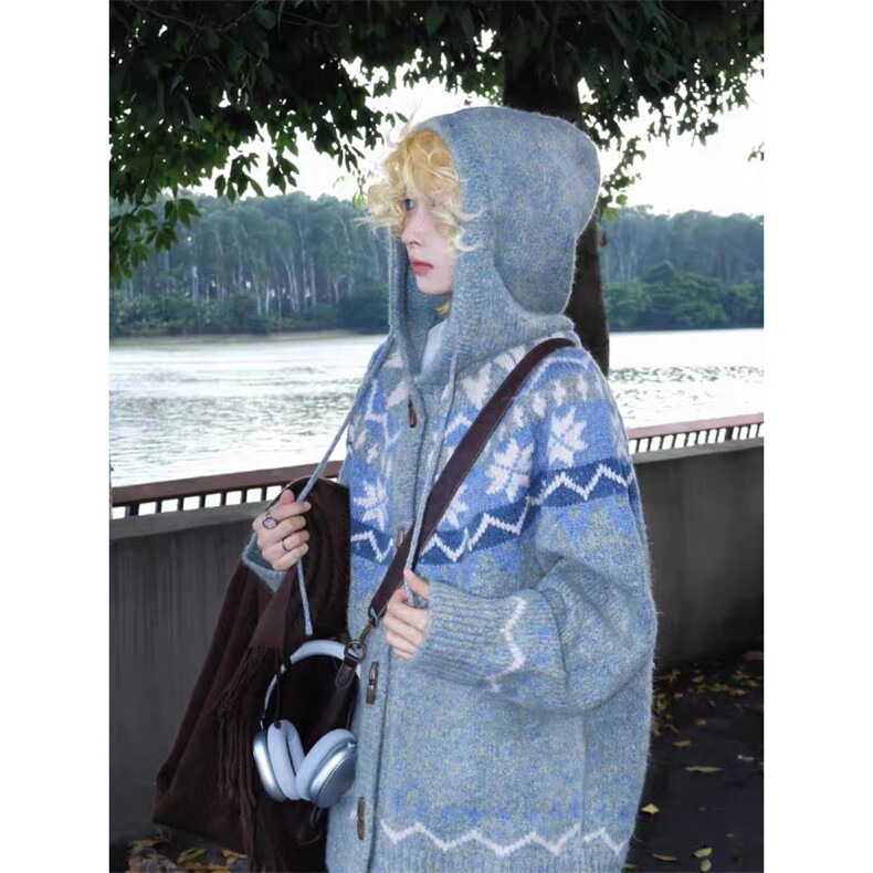 女风 软糯马海毛费尔岛开衫毛衣MY095-P58图片
