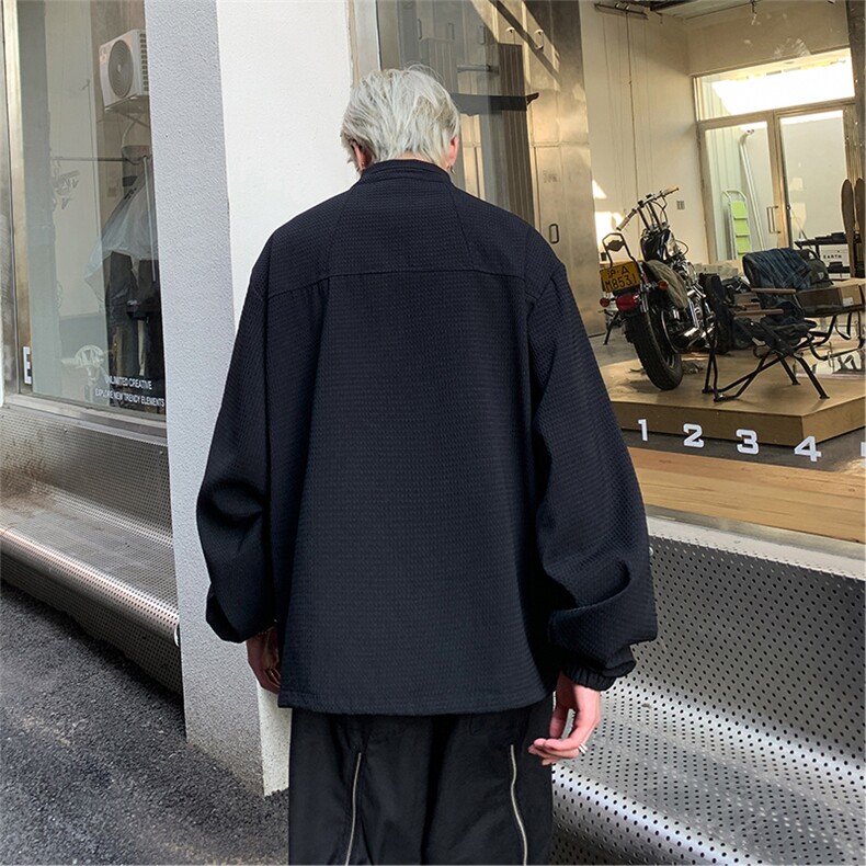 秋季美潮华夫格套头半拉链卫衣A427P45控68,男装卫衣,电商A309