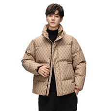 2025冬装新款潮牌ins港风时尚印花羽绒服夹克加厚外套潮H01-P140，男装羽绒服，星座1210B