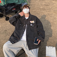 春秋日系字母牛仔外套男美式街头青年休闲夹克上衣潮JK08323-P62，男装夹克，星座308B-2