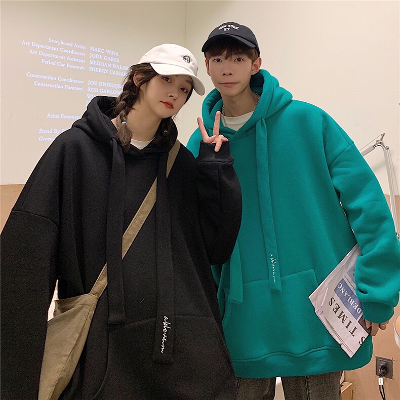EQ11春季新款港风休闲帽绳绣花连帽卫衣外套流行男女情侣装潮P65,男装卫衣,电商C306-1