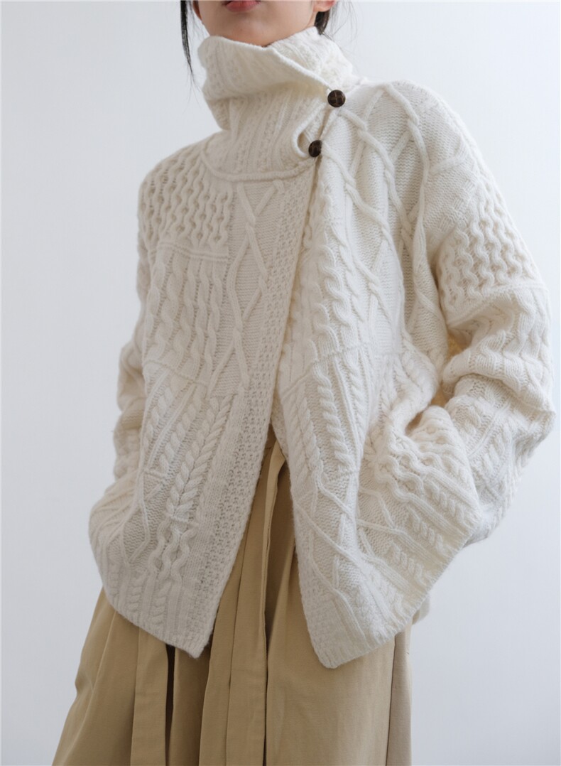 2025年秋季加厚不规则开衫时尚百搭通勤简约，女装羊毛衫，佳弈羊绒