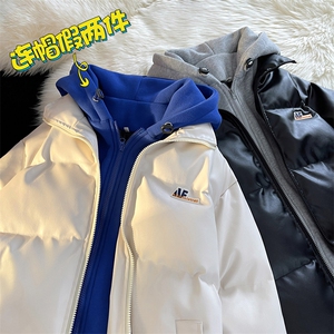 男士棉衣潮流加厚棉袄男冬季假两件皮棉服男宽松A266-P02-P100图片