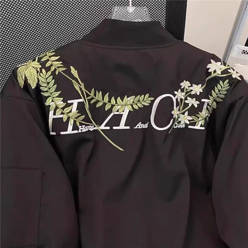 1001-P57美式飞行员潮牌情侣字母印花夹克外套拉链宽松百搭,男装T恤,电商B323A