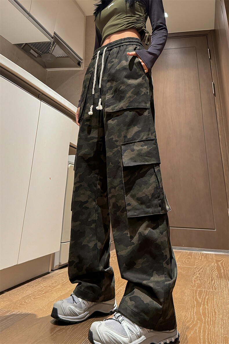 迷彩工装裤C5373-TP65控价88春季新品女宽松大口袋休闲裤,男装休闲裤,电商A102-1