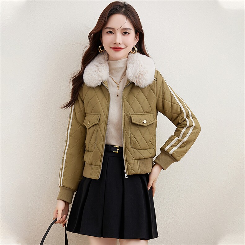 小皮衣棉服女短款2023冬季新款韩版修身显瘦机车服加绒皮夹克外套,女装棉衣/棉服,江南女神