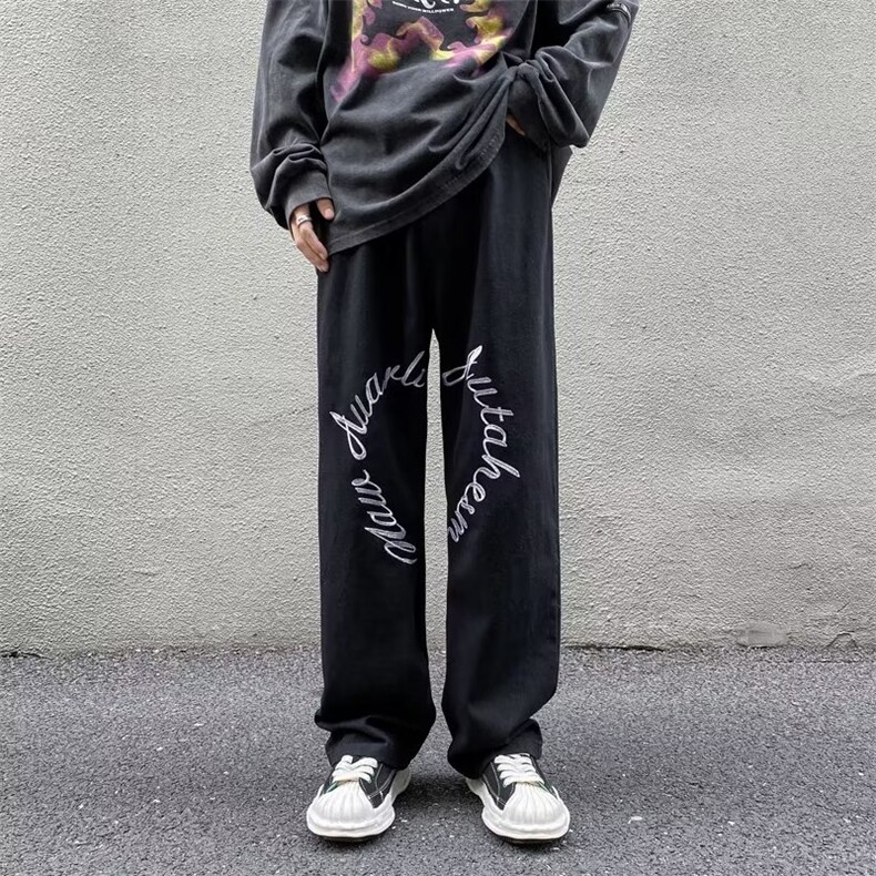 牛仔裤男秋季潮大码休闲裤子高街AXK801P42,男装牛仔裤,星座1116-2