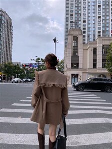 海军领呢大衣图片