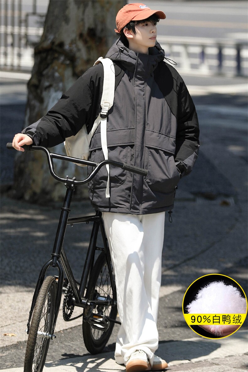 冬上新加绒加厚羽绒服休闲宽松冲锋衣外套男女8319-P220控价318,男装羽绒服,电商A441-1