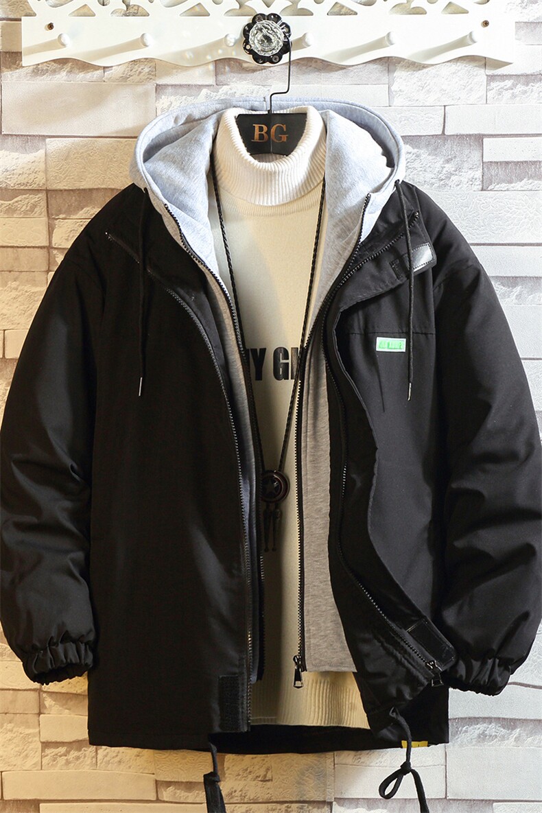 冬季潮流工装休闲连帽假两件棉衣保暖款号M5117-P95【特价】,男装棉衣,电商A007