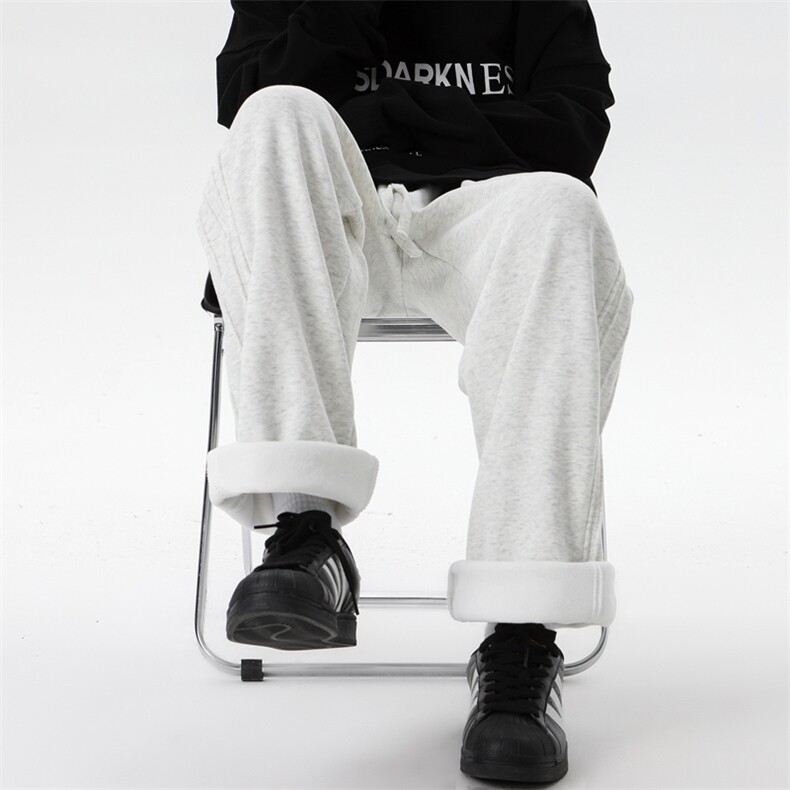 8XL-M加绒卫裤加肥加大码侧边褶皱裤子运动长裤KZ1901/P50加绒60图片